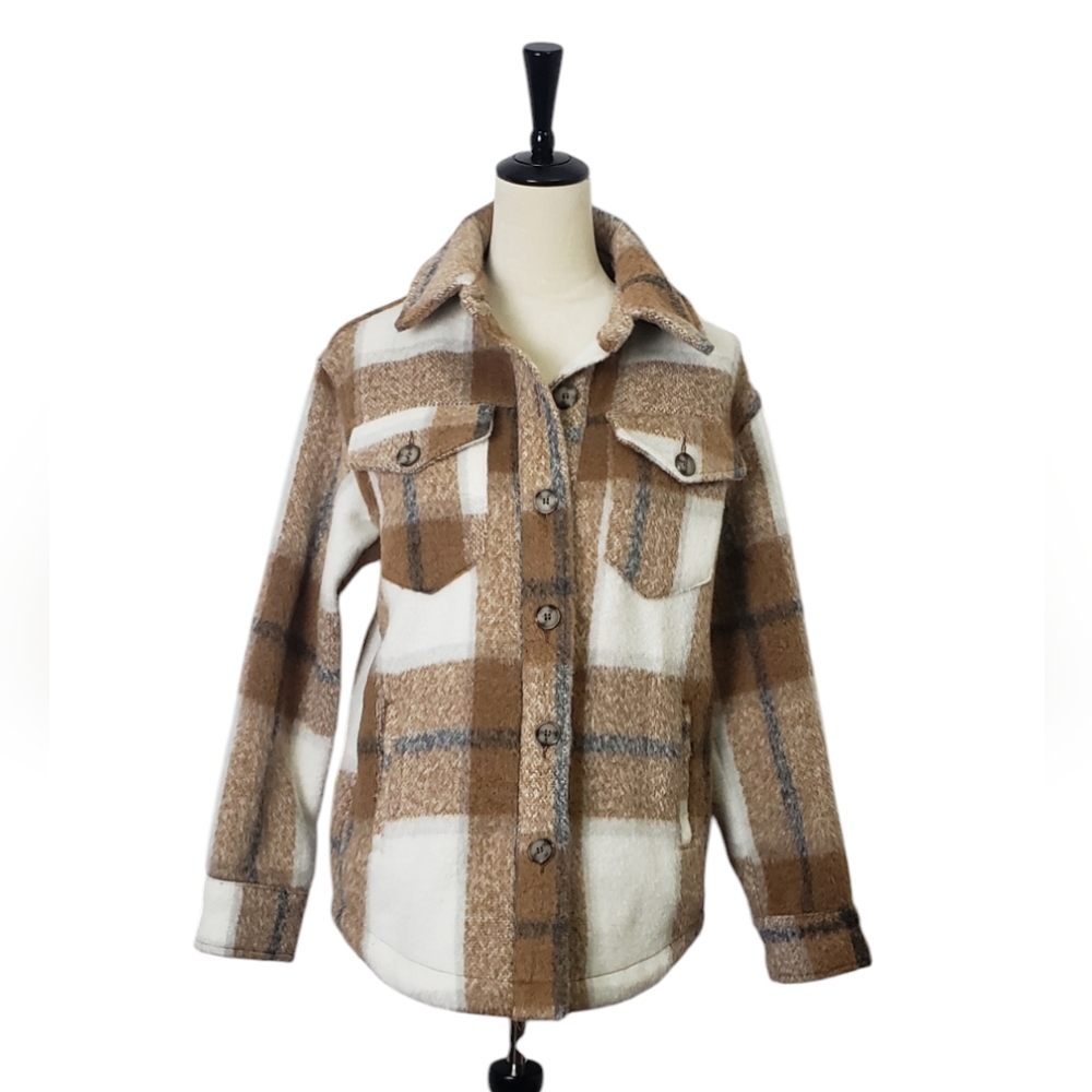 COPY - Avec Les Filles Plaid Button Front Shacket - Picture 2 of 11